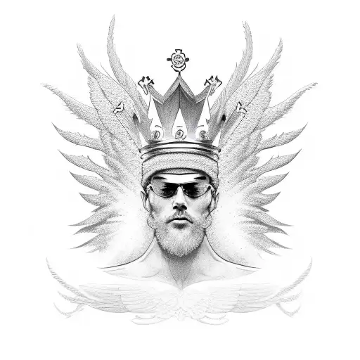 King Crown With Wings On Side