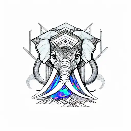 3 Peak Mountain With Opal Elephant