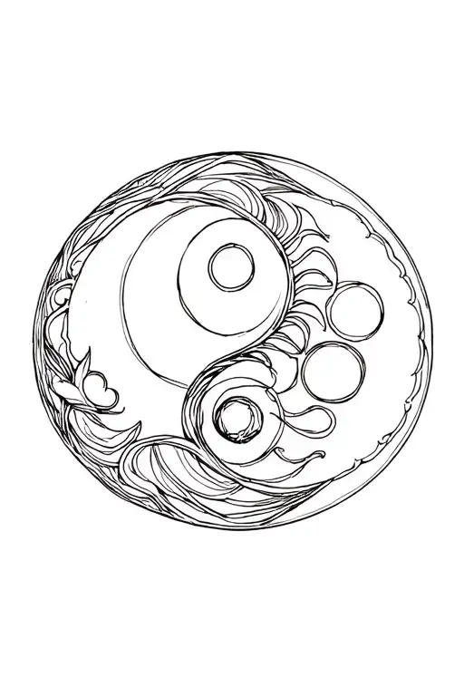 Sun And Moon Yin Yang Symbol