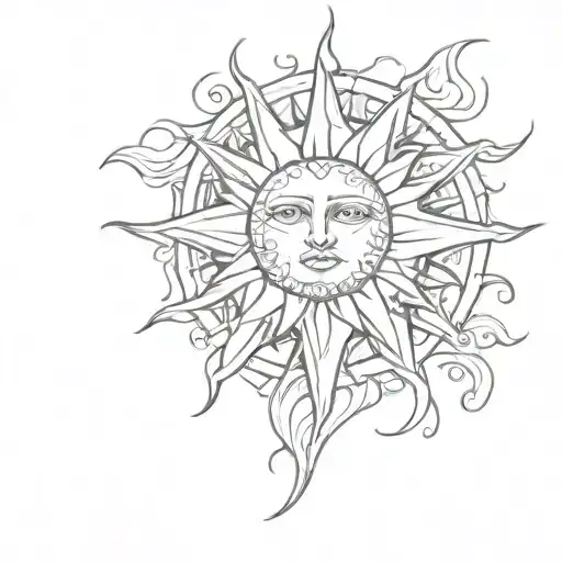 Sun Tattoo Design