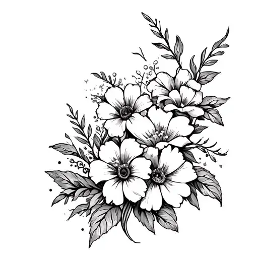 Flowers And Country Vibe Sleve Tattoo Design