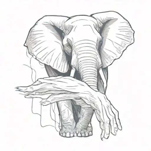 Elephant Trunk Reaching Out To Touch Persons Arm