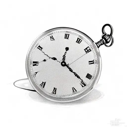 Of A Pocket Watch With The Hands Pointing To The Time Of Birth And Death