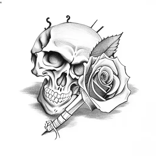 Skeleton Smoking A Rose