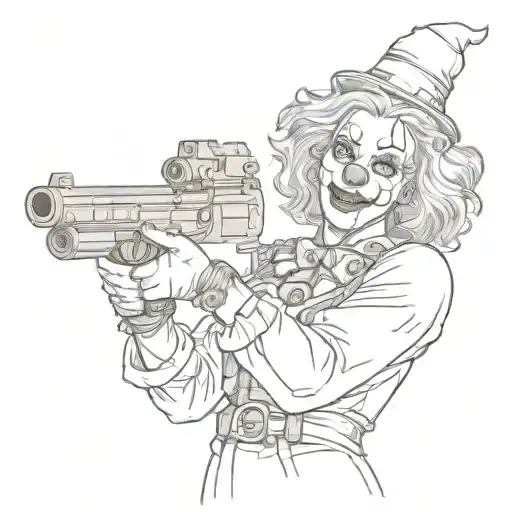 Clown Woman With Gun