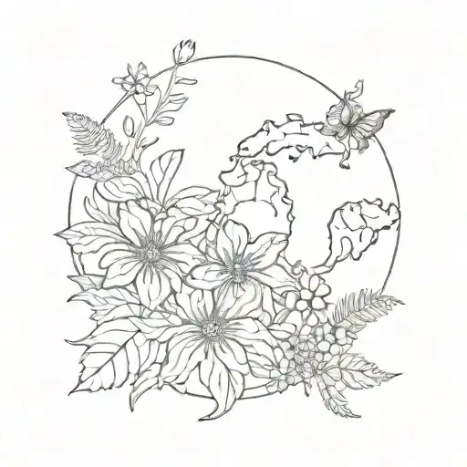 Coordinates To Michigan With A Flower Around It