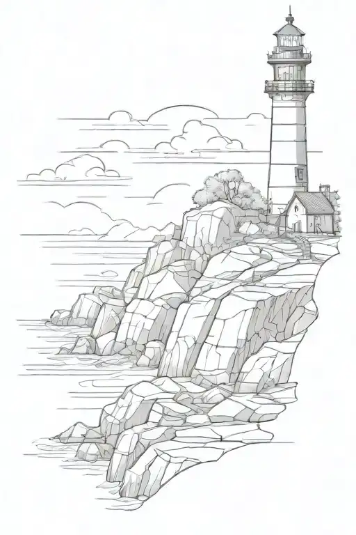 Lighthouse On Rocks No Background