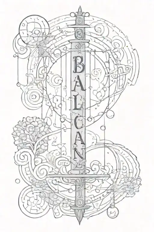 The Word Balance With A Small Drawing