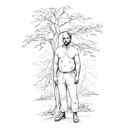 A Man Standing Beside Tree