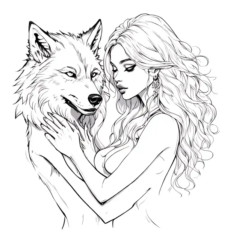 Wolf Goth With A Woman In Love