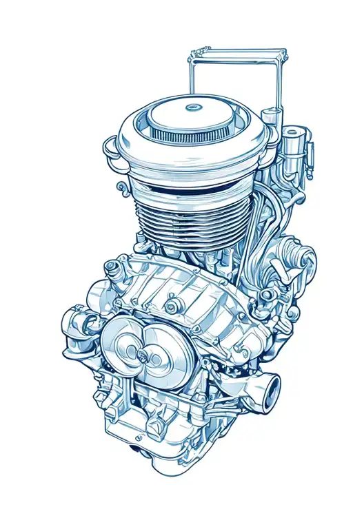 Vintage Muscle Car Engine