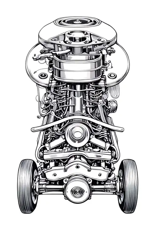 Vintage Muscle Car Engine