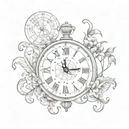 Clock And Zodiac Sign Scorpio And Leo