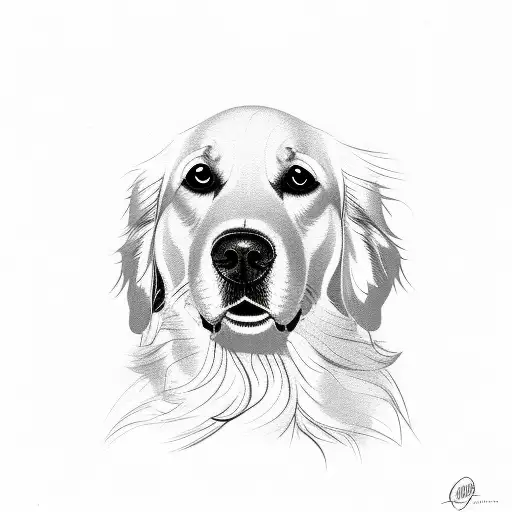 Golden Retriever Side Portrait And Letters Monte Below