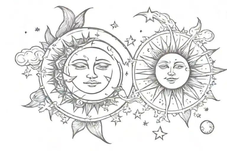 Moon And Sun Moon Stars