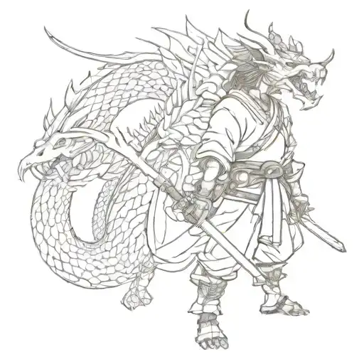Samurai And Dragon
