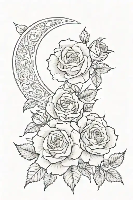 Crescent Moon Rose Moon