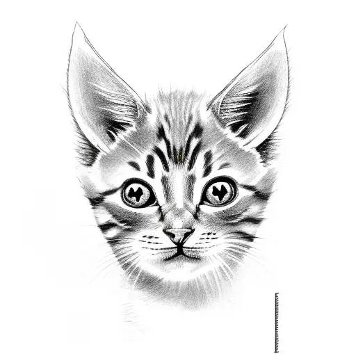 Kitten Face With Demon Horns