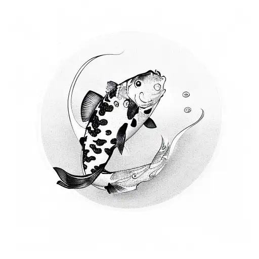 Koi Fish Swimming In Circle