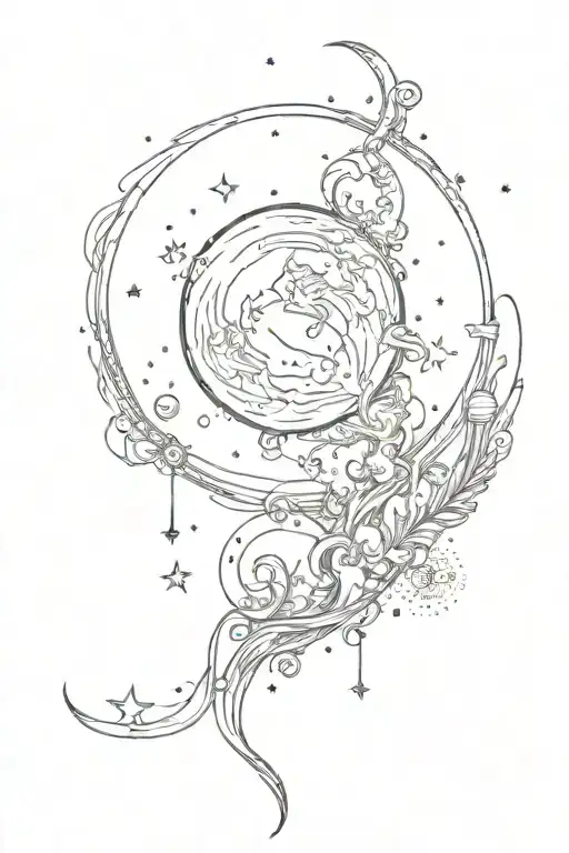 Cresent Moon Surrounded By Stardust