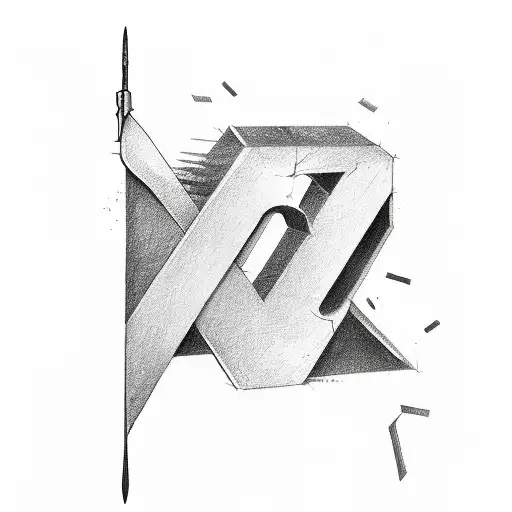 A Letter K Formed By Guns And A Sword