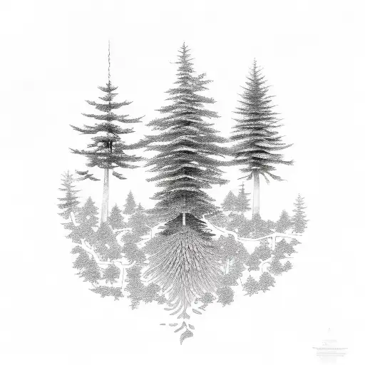 Pine Tree With Map Of Paradise As Roots