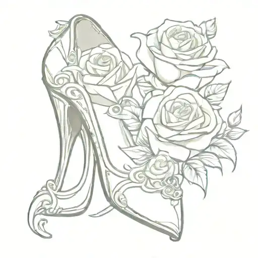 Glass Slipper With Intertwined Rose For Best Friends