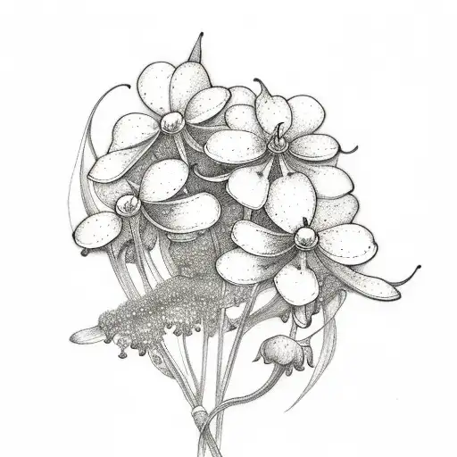 Lily Of The Valley And Cosmos Flower