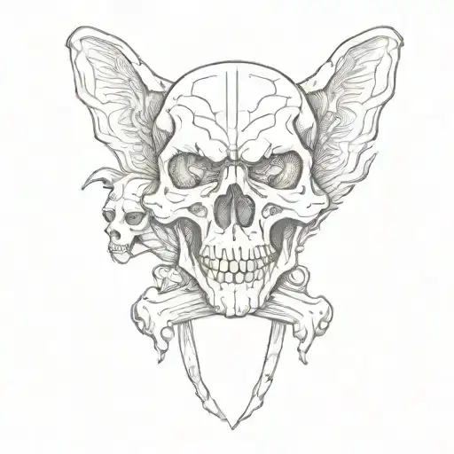 Word Krossbones With Skull And Two Hound Dog