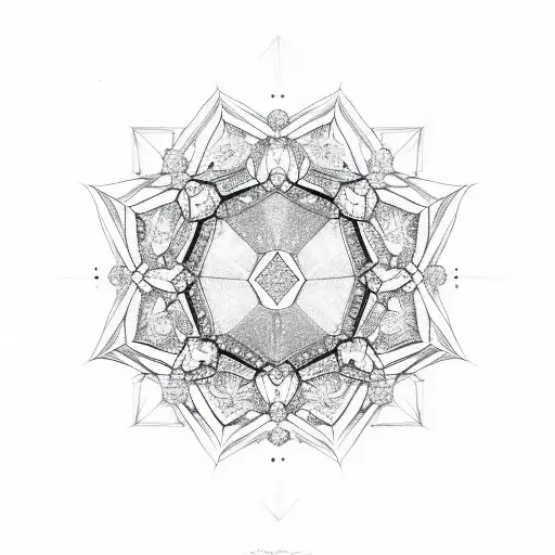 A Sketch-like Design Of A Diamond Surrounded By A Delicate Floral Wreath