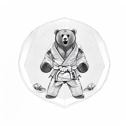 A Bear Wearing A Jiu Jitsu Belt