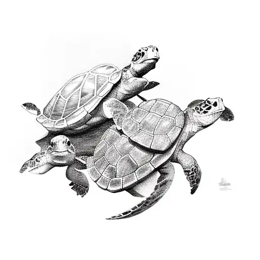 Line Of 5 Turtles In Bcs