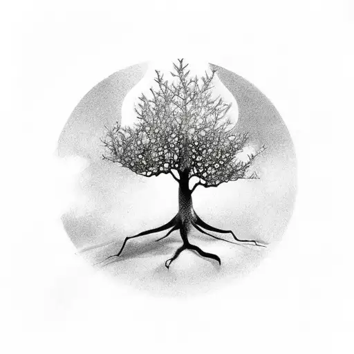 Little Foot Tree Star With Sky Relction In Center