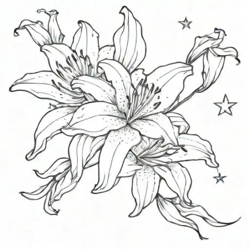 Lily Flowers And Stars