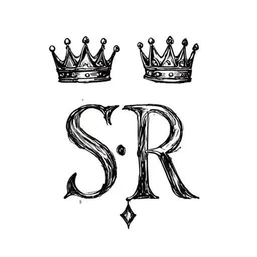 Initials Sr With Crown Hanging