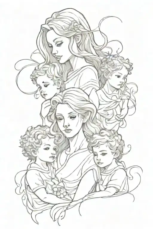 Mother Three Children