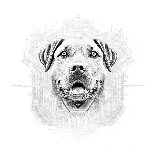 Black Labrador Cyber Tribal Y2k