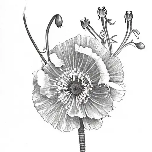 Violet Hawthorn Rose Lily Of The Valley Daisy Carnation Poppy