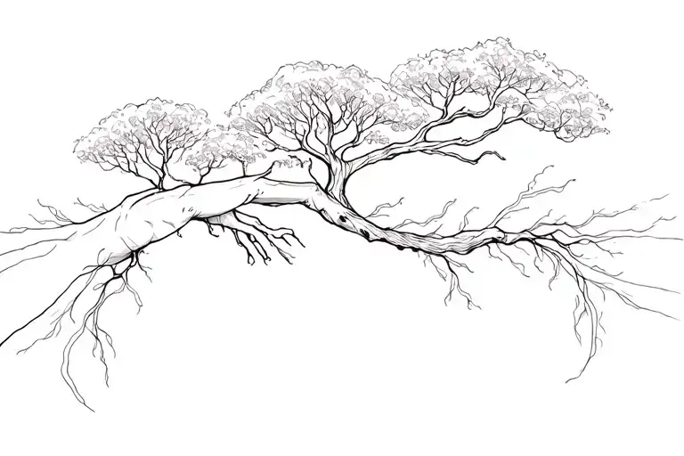 Tree Life In The Forearm With Two Lines Coming From The Wrist