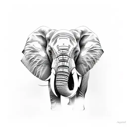 Elephant Face With Lotus