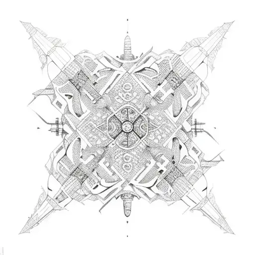 An Airplane Made Up Of Intricate Holly Patterns