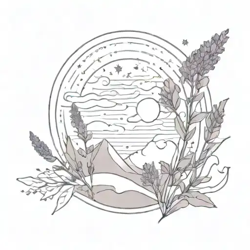 Lavender And Star Filled Sky