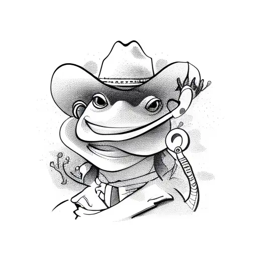 Gecko With Cowboy Hat And Lasso