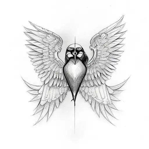 Hourglass With Dark Wings