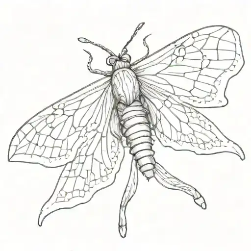 Comet Moth Tattoo Front View