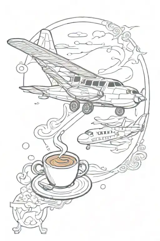Airplane Coffee Love Espresso Travel
