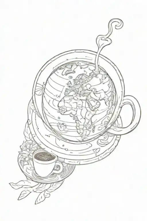 Coffee Cup Globe Love