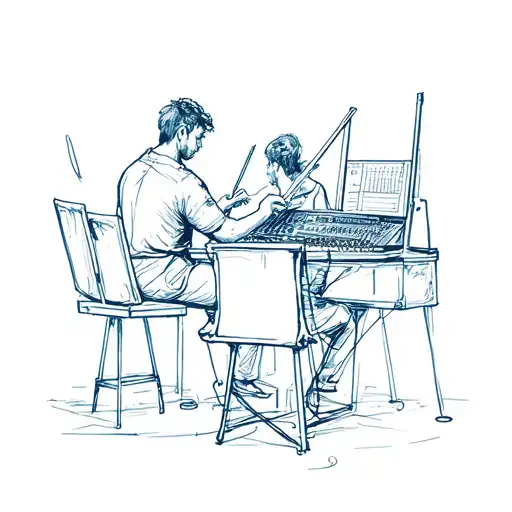 Music Producer Conducting A Symphony