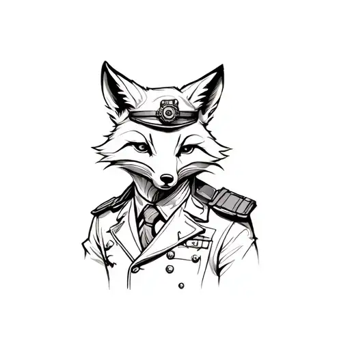 A Steampunk Fox Wearing Military Attire