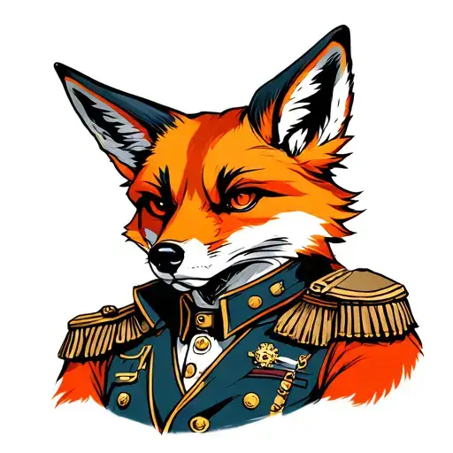 A Steampunk Fox Wearing Military Uniform